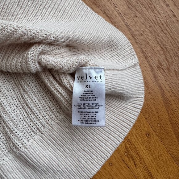 XL Button Cotton Knit Cardigan, Velvet by Graham and Spencer Solange Cardigan - Picture 9 of 9